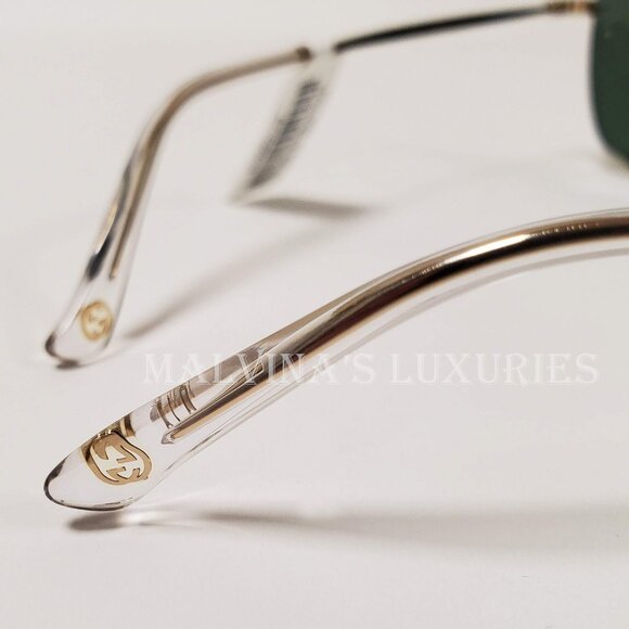 GUCCI SUNGLASSES GG0503S 003 MENS GOLD METAL AVIATOR INTERLOCKING G LOGO - Picture 9 of 12